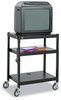 A Picture of product SAF-8932BL Safco® Adjustable-Height Steel AV Cart,  27-1/4w x 18-1/4d x 28-1/2 to 36-1/2h, Black