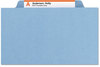 A Picture of product SMD-21530 Smead™ Expanding Recycled Heavy Pressboard Folders 1/3-Cut Tabs: Assorted, Letter Size, 1" Expansion, Blue, 25/Box