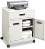 A Picture of product SAF-1870GR Safco® Steel Machine Stand with Pullout Drawer Engineered Wood, 3 Shelves, 1 25" x 20" 29.75", Gray
