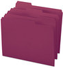 A Picture of product SMD-13093 Smead™ Colored File Folders 1/3-Cut Tabs: Assorted, Letter Size, 0.75" Expansion, Maroon, 100/Box