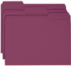 A Picture of product SMD-13093 Smead™ Colored File Folders 1/3-Cut Tabs: Assorted, Letter Size, 0.75" Expansion, Maroon, 100/Box