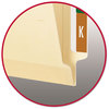 A Picture of product SMD-34105 Smead™ TUFF® Laminated Fastener Folders with Reinforced Tab 0.75" Expansion, 2 Fasteners, Letter Size, Manila Exterior, 50/Box