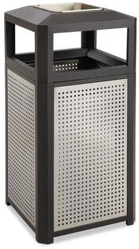 Safco® Evos™ Series Steel Waste Container,  38gal, Black