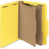 A Picture of product SMD-14064 Smead™ 100% Recycled Pressboard Classification Folders 2" Expansion, 2 Dividers, 6 Fasteners, Letter Size, Yellow Exterior, 10/Box