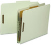 A Picture of product SMD-14064 Smead™ 100% Recycled Pressboard Classification Folders 2" Expansion, 2 Dividers, 6 Fasteners, Letter Size, Yellow Exterior, 10/Box