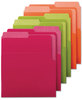 A Picture of product SMD-75406 Smead™ Organized Up® Heavyweight Vertical File Folders 1/2-Cut Tabs, Letter Size, Assorted: Fuchsia/Orange/Peridot Green, 6/Pack