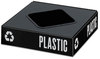 A Picture of product SAF-2989BL Safco® Public Square® Recycling Container Lid Opening, 15.25w x 15.25d 2h, Black