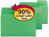 A Picture of product SMD-11985 Smead™ SuperTab® Colored File Folders 1/3-Cut Tabs: Assorted, Letter Size, 0.75" Expansion, 11-pt Stock, Green, 100/Box