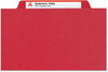 A Picture of product SMD-14095 Smead™ Eight-Section Colored Pressboard Top Tab Classification Folders with SafeSHIELD® Coated Fasteners 8 3 Dividers, Letter Size, Bright Red, 10/Box