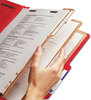 A Picture of product SMD-14095 Smead™ Eight-Section Colored Pressboard Top Tab Classification Folders with SafeSHIELD® Coated Fasteners 8 3 Dividers, Letter Size, Bright Red, 10/Box