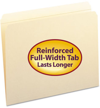 Smead™ Reinforced Tab Manila File Folder Folders, Straight Tabs, Letter Size, 0.75" Expansion, 11-pt 100/Box