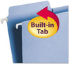 A Picture of product SMD-64099 Smead™ FasTab® Hanging Folders Letter Size, 1/3-Cut Tabs, Blue, 20/Box