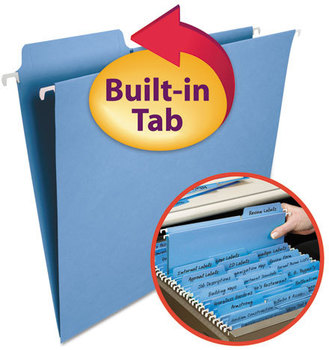 Smead™ FasTab® Hanging Folders Letter Size, 1/3-Cut Tabs, Blue, 20/Box