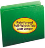 A Picture of product SMD-12110 Smead™ Reinforced Top Tab Colored File Folders Straight Tabs, Letter Size, 0.75" Expansion, Green, 100/Box