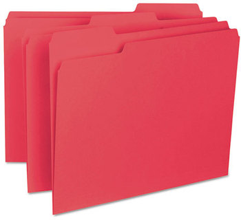 Smead™ Interior File Folders 1/3-Cut Tabs: Assorted, Letter Size, 0.75" Expansion, Red, 100/Box