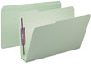 A Picture of product SMD-19944 Smead™ Expanding Recycled Pressboard Fastener Folders with SafeSHIELD® Coated Fasteners 1/3-Cut Tabs, Two 3" Expansion, Legal Size, Gray-Green, 25/Box