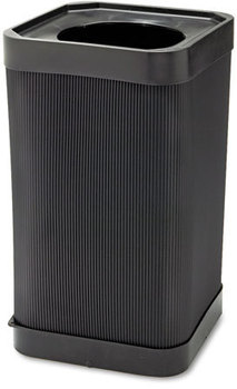 Safco® At-Your-Disposal® Receptacle,  Square, Polyethylene, 38gal, Black