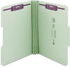 A Picture of product SMD-19944 Smead™ Expanding Recycled Pressboard Fastener Folders with SafeSHIELD® Coated Fasteners 1/3-Cut Tabs, Two 3" Expansion, Legal Size, Gray-Green, 25/Box