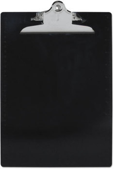 Saunders Recycled Plastic Clipboard with Ruler Edge,  1" Capacity, Holds 8 1/2w x 12h, Black