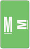 A Picture of product SMD-67183 Smead™ AlphaZ® Color-Coded Second Letter Alphabetical Labels M, 1 x 1.63, Light Green, 10/Sheet, 10 Sheets/Pack