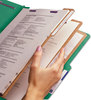 A Picture of product SMD-19097 Smead™ Eight-Section Colored Pressboard Top Tab Classification Folders with SafeSHIELD® Coated Fasteners Eight 3 Dividers, Legal Size, Green, 10/Box