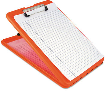 Saunders SlimMate Storage Clipboard,  1/2" Capacity, Holds 8 1/2w x 12h, Safety Orange