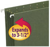 A Picture of product SMD-64220 Smead™ Hanging Pockets with Full-Height Gusset 1 Section, 3.5" Capacity, Letter Size, Standard Green, 10/Box