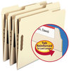 A Picture of product SMD-14547 Smead™ Top Tab Fastener Folders Recycled 1/3-Cut Tabs: Assorted, 0.75" Expansion, 2 Fasteners, Letter Size, Manila Exterior, 50/Box