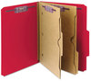 A Picture of product SMD-14082 Smead™ Six-Section Pressboard Top Tab Pocket-Style Classification Folders with SafeSHIELD® Coated Fasteners 6-Section Pocket 6 2 Dividers, Letter Size, Bright Red,10/BX