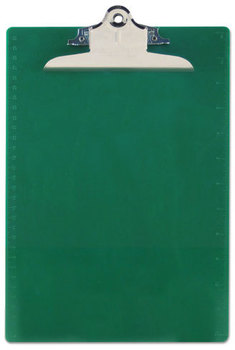 Saunders Recycled Plastic Clipboard with Ruler Edge,  1" Capacity, Holds 8 1/2w x 12h, Green