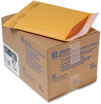 Sealed Air Jiffylite® Self-Seal Bubble Mailer,  Side Seam, #2, 8 1/2 x 12, Golden Brown, 25/Carton