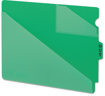 Smead™ End Tab Poly Out Guides, Two-Pocket Style 1/3-Cut 8.5 x 11, Green, 50/Box