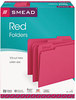 A Picture of product SMD-12743 Smead™ Colored File Folders 1/3-Cut Tabs: Assorted, Letter Size, 0.75" Expansion, Red, 100/Box