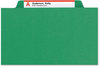 A Picture of product SMD-21546 Smead™ Expanding Recycled Heavy Pressboard Folders 1/3-Cut Tabs: Assorted, Letter Size, 1" Expansion, Green, 25/Box