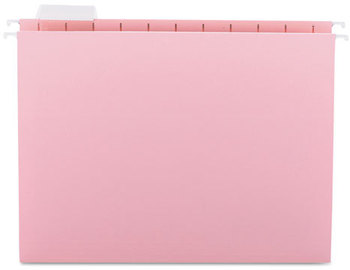 Smead™ Colored Hanging File Folders with 1/5 Cut Tabs Letter Size, 1/5-Cut Pink, 25/Box