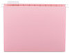 A Picture of product SMD-64066 Smead™ Colored Hanging File Folders with 1/5 Cut Tabs Letter Size, 1/5-Cut Pink, 25/Box