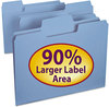 A Picture of product SMD-11986 Smead™ SuperTab® Colored File Folders 1/3-Cut Tabs: Assorted, Letter Size, 0.75" Expansion, 11-pt Stock, Blue, 100/Box