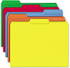 A Picture of product SMD-11943 Smead™ Colored File Folders 1/3-Cut Tabs: Assorted, Letter Size, 0.75" Expansion, Assorted: Blue/Green/Orange/Red/Yellow, 100/Box