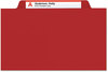 A Picture of product SMD-14003 Smead™ Colored Top Tab Classification Folders with SafeSHIELD® Coated Fasteners Six 2" Expansion, 2 Dividers, Letter Size, Red Exterior, 10/Box