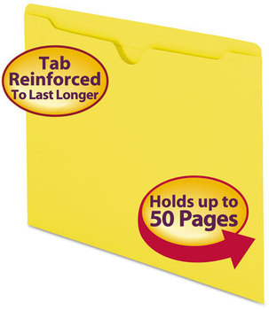 Smead™ Colored File Jackets with Reinforced Double-Ply Tab Straight Letter Size, Yellow, 100/Box