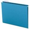 A Picture of product SMD-64074 Smead™ Colored Hanging File Folders with 1/5 Cut Tabs Letter Size, 1/5-Cut Teal, 25/Box