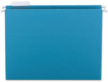 Smead™ Colored Hanging File Folders with 1/5 Cut Tabs Letter Size, 1/5-Cut Teal, 25/Box