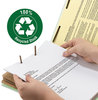 A Picture of product SMD-14093 Smead™ 100% Recycled Pressboard Classification Folders 3" Expansion, 3 Dividers, 8 Fasteners, Letter Size, Gray-Green, 10/Box