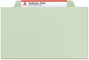 A Picture of product SMD-14093 Smead™ 100% Recycled Pressboard Classification Folders 3" Expansion, 3 Dividers, 8 Fasteners, Letter Size, Gray-Green, 10/Box