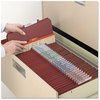 A Picture of product SMD-14092 Smead™ Pressboard Classification Folders with SafeSHIELD® Coated Fasteners Eight 2/5-Cut Tabs, 3 Dividers, Letter Size, Red, 10/Box