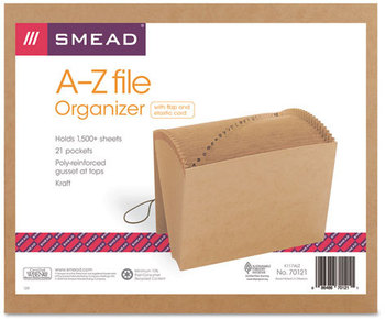 Smead™ Indexed Expanding Kraft Files 21 Sections, Elastic Cord Closure, 1/21-Cut Tabs, Letter Size,