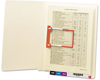 Smead™ Heavyweight Manila Reinforced End Tab U-Clip Fastener Folders 0.75" Expansion, 1 Letter Size, 50/Box