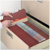 A Picture of product SMD-19075 Smead™ Pressboard Classification Folders with SafeSHIELD® Coated Fasteners Six 2/5-Cut Tabs, 2 Dividers, Legal Size, Red, 10/Box