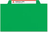 A Picture of product SMD-13702 Smead™ Colored Top Tab Classification Folders with SafeSHIELD® Coated Fasteners Four 2" Expansion, 1 Divider, Letter Size, Green Exterior, 10/Box