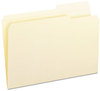 A Picture of product SMD-15386 Smead™ Reinforced Guide Height File Folders 2/5-Cut Tabs: Right Position, Legal Size, 0.75" Expansion, Manila, 100/Box